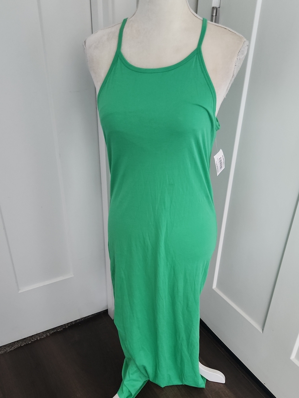 Frame Cami Tank Dress Ultra Soft Pima Cotton Grass Green Size M